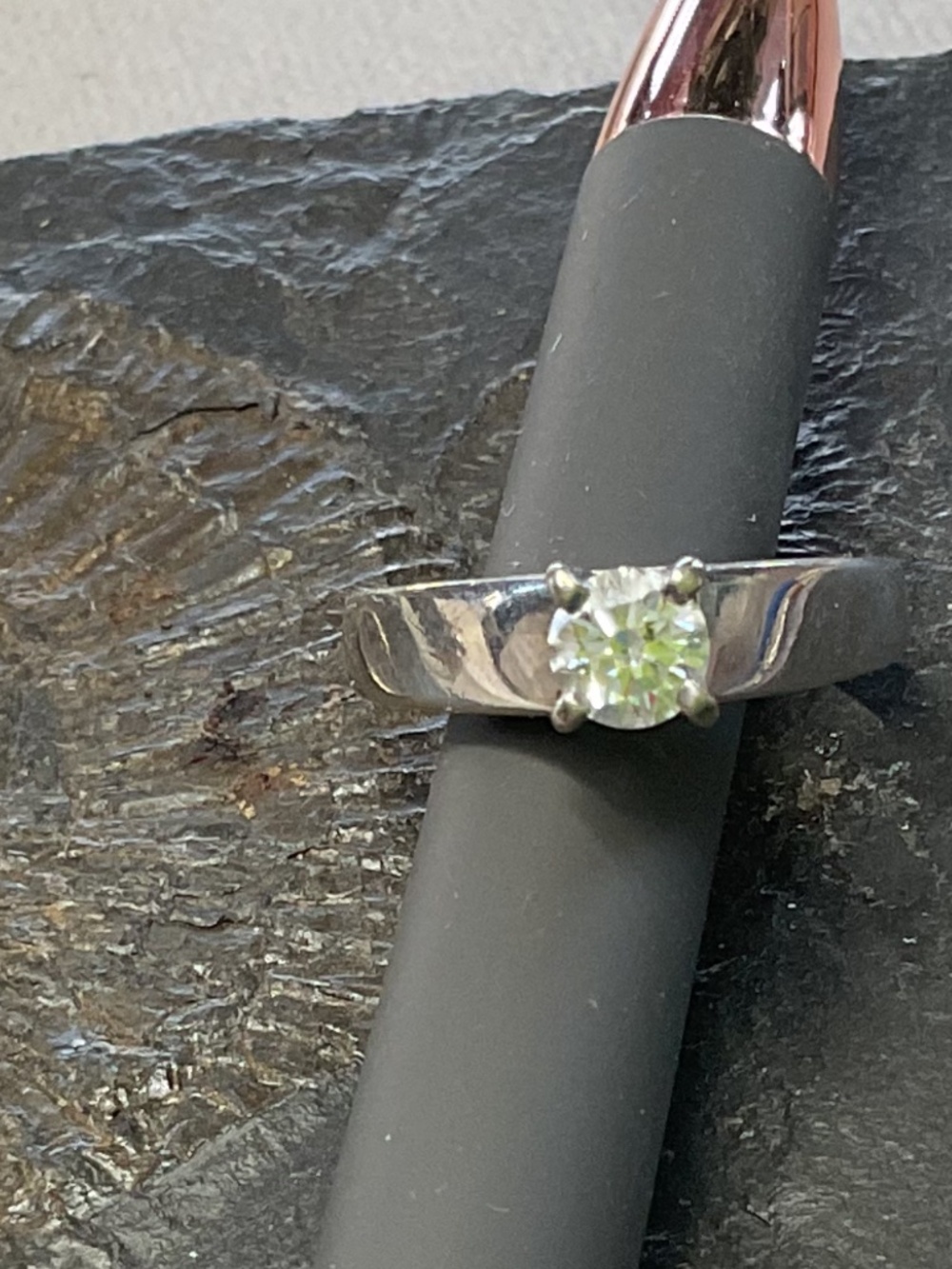 White gold engagement ring